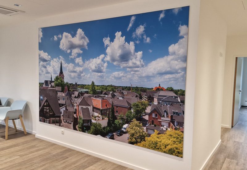 Großformatdruck als großflächiges Stadtpanorama-Wandbild